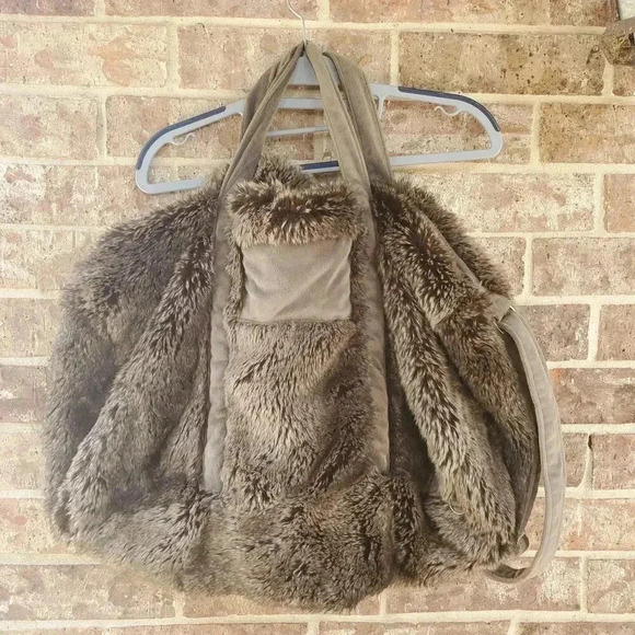 Restoration Hardware Baby & Child Faux Fur Bag Briwn - Picture 1 of 8